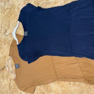 Olivia Rae Navy and Tan Blouses
